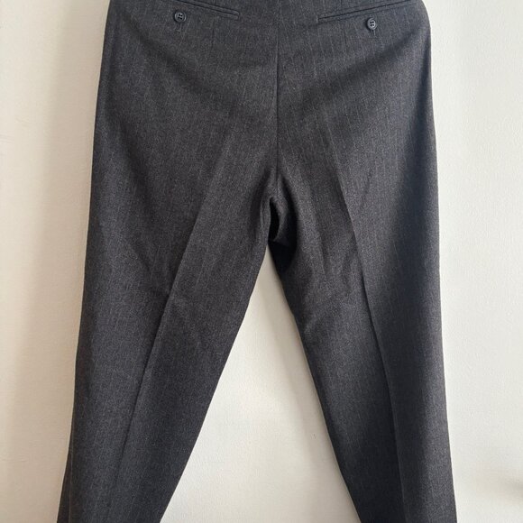 D’urban Grey Double Breasted 2 x2 Checked Peak Lapel Wool Suit- 36 Pants 28 x 26 - Picture 14 of 16